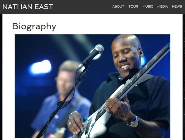 (Capture d'écran du site officiel de Nathan East.)