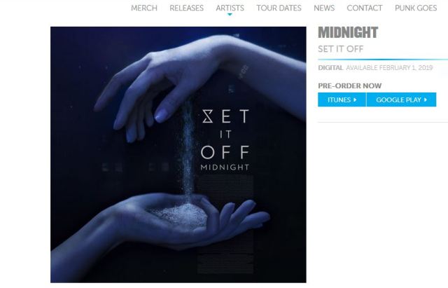 (Capture d'écran : site officiel de Fearless Records)