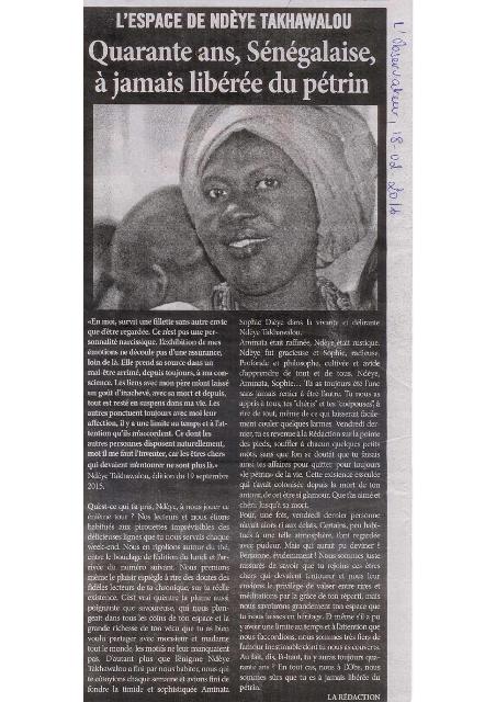 Dans le journal sénégalais L'Observateur du 18 février 2016. (Photo : Coumba Sylla)