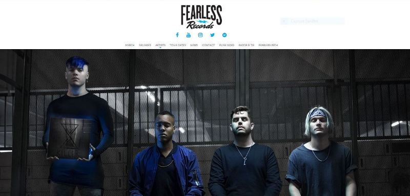 (Capture d’écran : site officiel de Fearless Records)