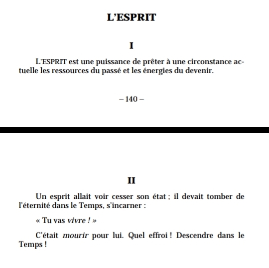 Paul Valéry, "Poésie et Mélange", Ed. BNR (Capture d'écran d'un extrait.)